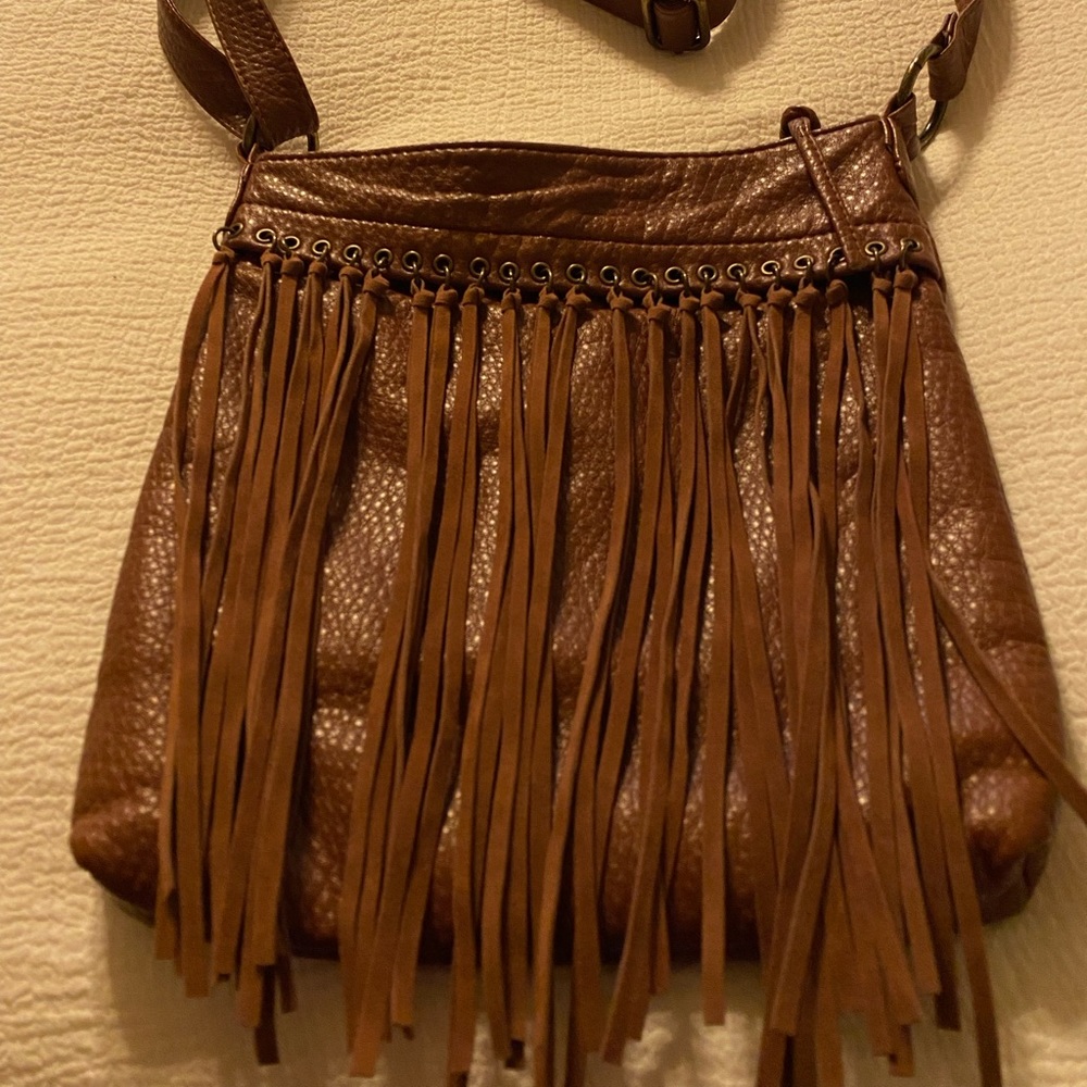 Sonoma  faux leather  fringe shoulder/crossbody purse.